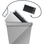 Illustration of Computer Equipment in Trash