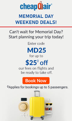 Valentine's Day Deals! You will absolutely LOVE this travel deal! Enter code VDAY10 for up to $10 off our fees on flights and be ready to take off.