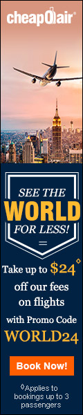 See the World for Less! Save up to $24◊ off our Fees on Flights with code WORLD24