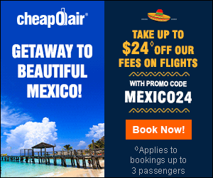 Getaway to Beautiful Mexico! Take up to $24◊ off our fees on Flights with Promo Code MEXICO24 Book Now!