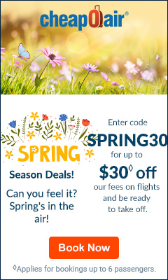 Spring Season Deals! Can you feel it? Spring's in the air!Enter code SPRING30 for up to $30 off our fees on flights and be ready to take off.
