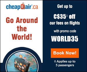 Go Around the World! Save up to C$16 off our Fees on Flights with code WORLD16