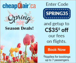 Spring has nearly sprung! Enter Code SPRING35 and get up to C$35◊ off our fees on flights.
