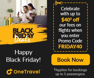 Happy Black Friday! Celebrate with up to $40◊ off our fees on flights when you enter Promo Code FRIDAY40. Book Now!