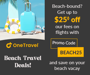 Thanksgiving Deals! Don't wait! Book today with our latest promo code for up to $25 off our fees on flights and more! Book Today & Save!