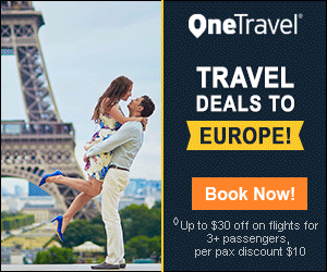 Travel Deals to Europe! Get up to $30 Off◊ our fees on Flights with Promo Code EUROPE30 Book Now!