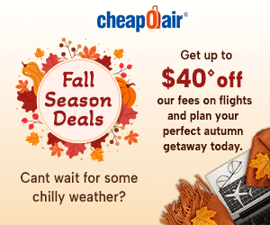 Can't wait for some chilly weather? Just enter code FALL40 for up to $40◊ off our fees on flights and plan your perfect autumn getaway today. See Deals