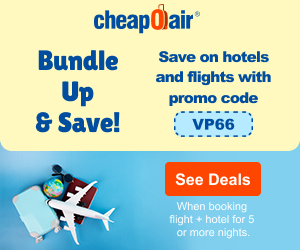 Save on hotels and flights with promo code VP66.