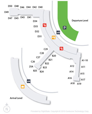 San Diego Terminal 2 Gate Map