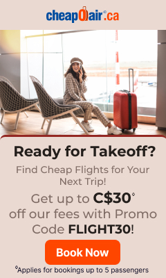 Cheapoair - Ready for Takeoff? Find Cheap Flights for Your Next Trip! 240×400