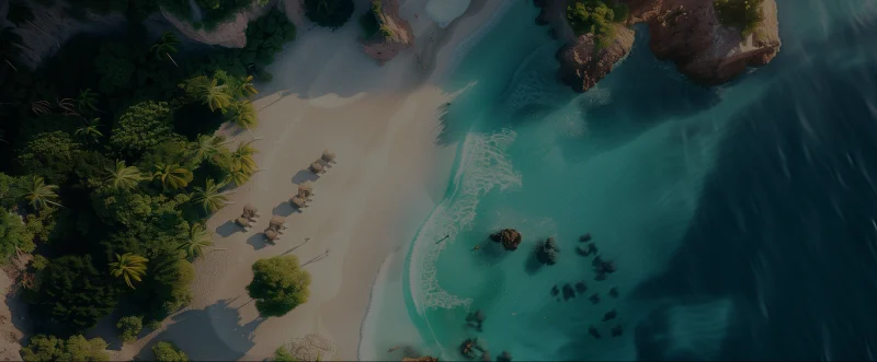 Tropical beach aerial view