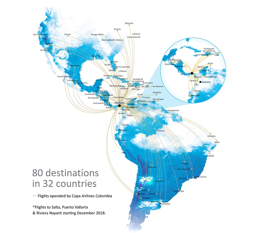 Copa Airlines Route Map