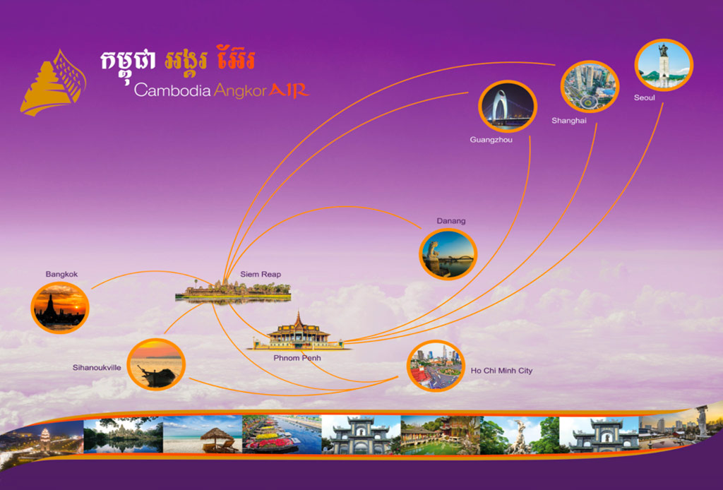 Cambodia Angkor Air Route Map